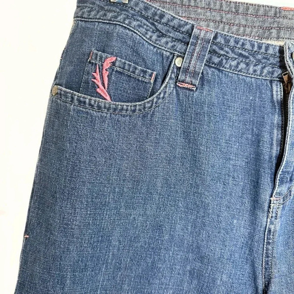 Bill Blass Vintage Women's Jeans Cropped Wide Leg Embroidered Y2K Size 8 - Picture 4 of 6